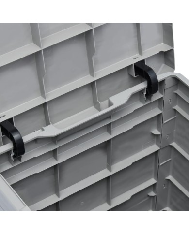 Boîte de rangement de jardin 90 L Gris clair