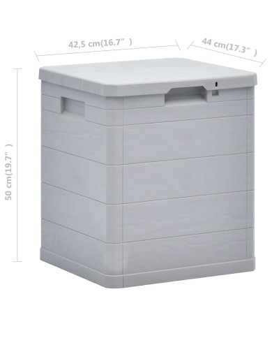 Boîte de rangement de jardin 90 L Gris clair