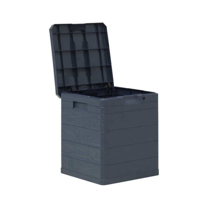 Boîte de rangement de jardin 90 L Anthracite 