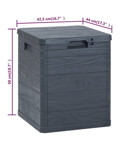 Boîte de rangement de jardin 90 L Anthracite 
