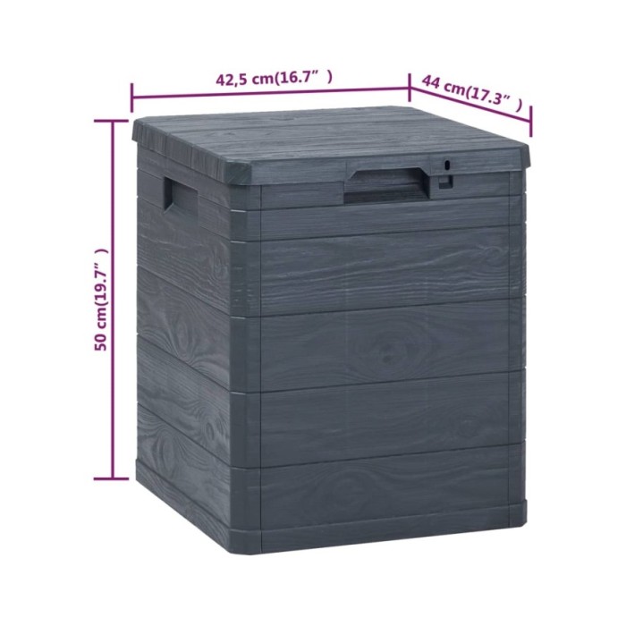 Boîte de rangement de jardin 90 L Anthracite 
