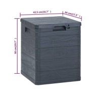 Boîte de rangement de jardin 90 L Anthracite 