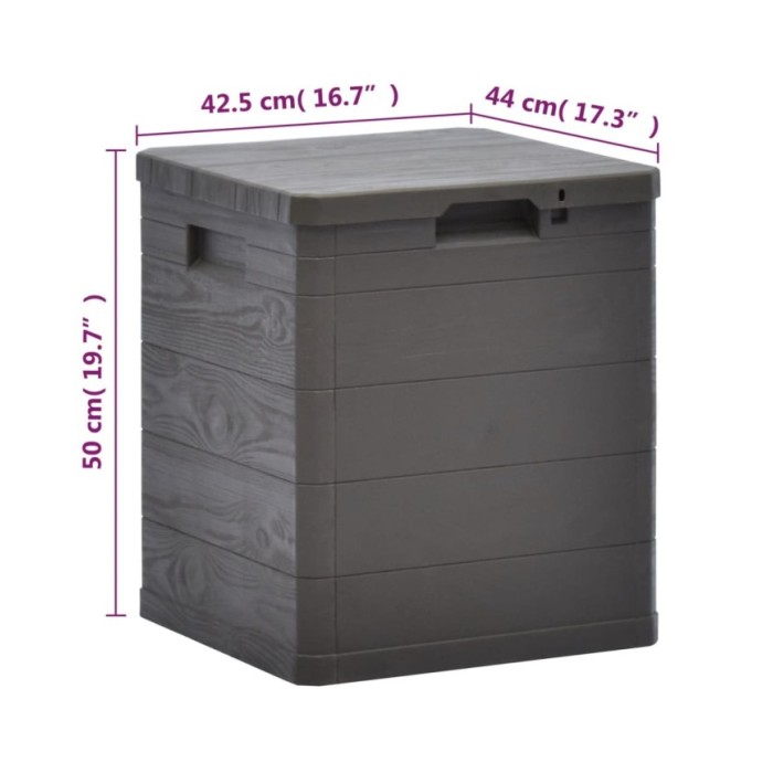 Boîte de rangement de jardin 90 L Marron