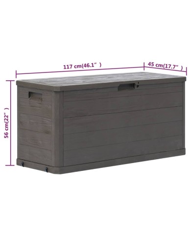 Boîte de rangement de jardin 280 L Marron