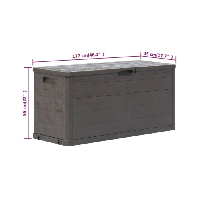 Boîte de rangement de jardin 280 L Marron