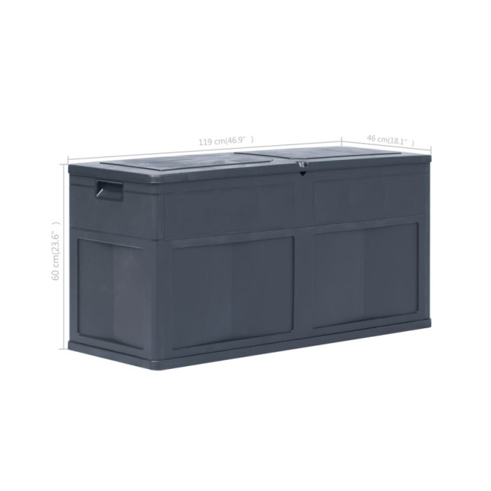 Boîte de rangement de jardin 320 L Noir