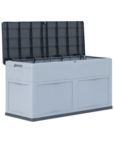 Boîte de rangement de jardin 320 L Gris Noir