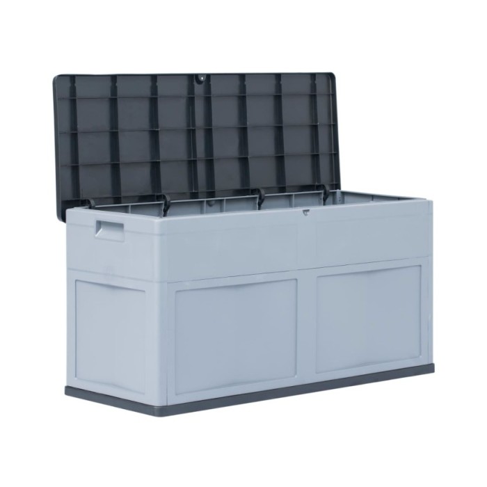 Boîte de rangement de jardin 320 L Gris Noir