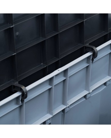 Boîte de rangement de jardin 320 L Gris Noir