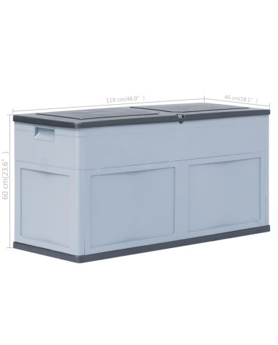 Boîte de rangement de jardin 320 L Gris Noir