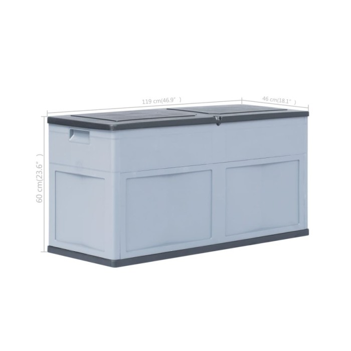 Boîte de rangement de jardin 320 L Gris Noir