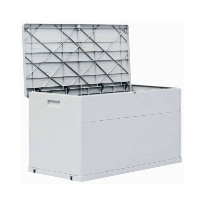 Boîte de rangement de jardin 420 L Gris clair 
