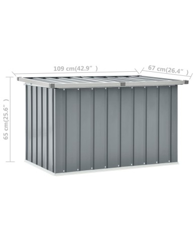 Boîte de rangement de jardin Gris 109x67x65 cm