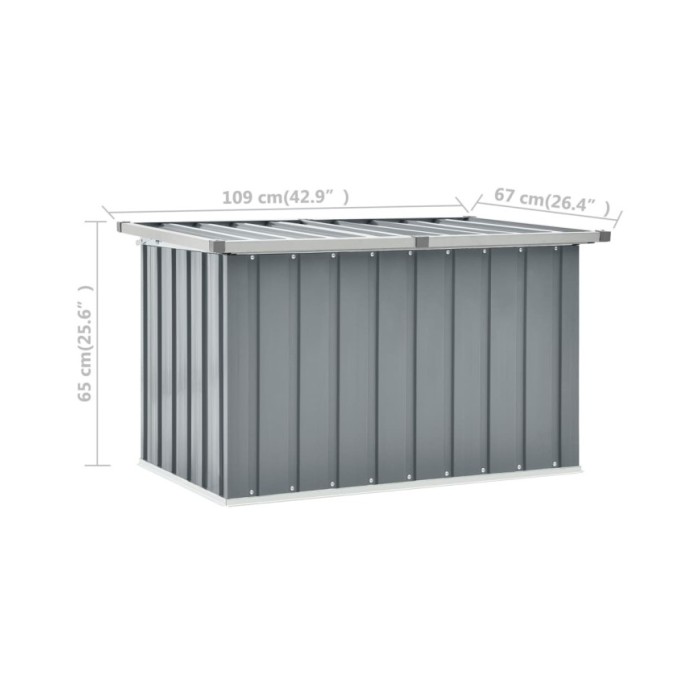 Boîte de rangement de jardin Gris 109x67x65 cm