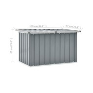Boîte de rangement de jardin Gris 109x67x65 cm
