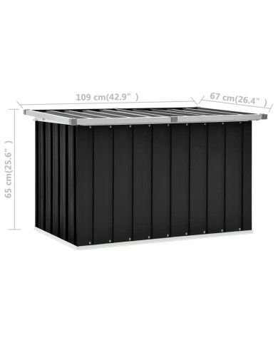 Boîte de rangement de jardin Anthracite 109x67x65 cm