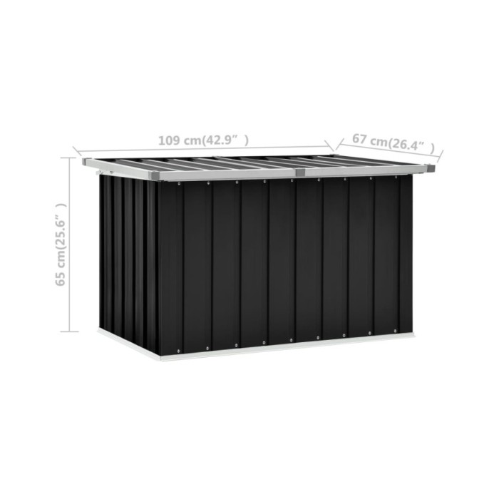 Boîte de rangement de jardin Anthracite 109x67x65 cm