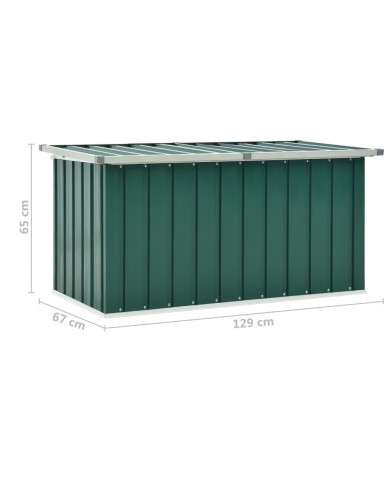 Boîte de rangement de jardin Vert 129x67x65 cm