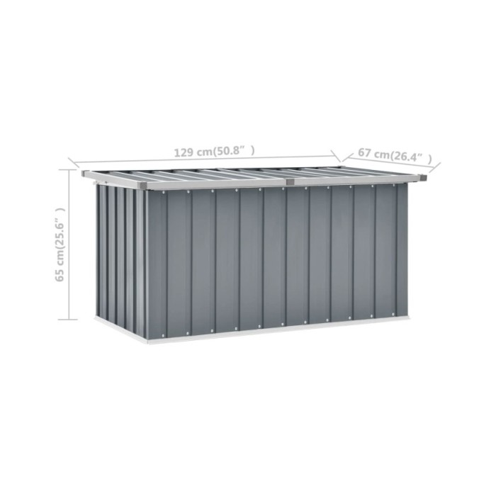 Boîte de rangement de jardin Gris 129x67x65 cm