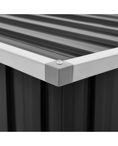 Boîte de rangement de jardin Anthracite 129x67x65 cm