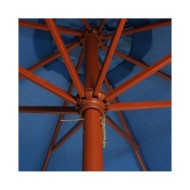 Parasol avec mât en bois 300x258 cm Bleu