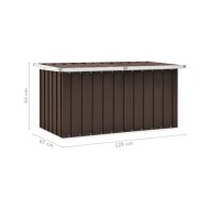 Boîte de rangement de jardin Marron 129x67x65 cm