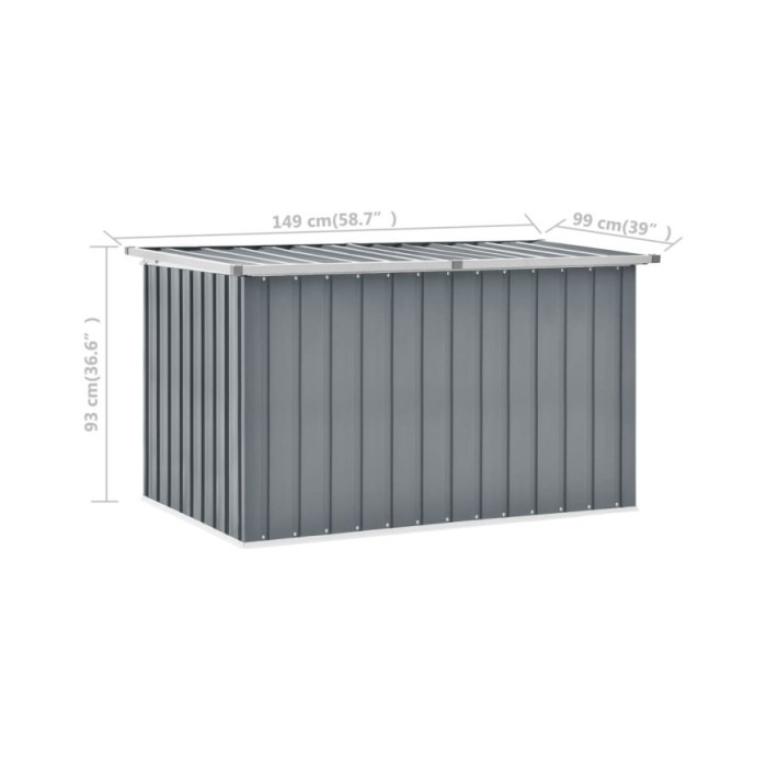 Boîte de rangement de jardin Gris 149x99x93 cm