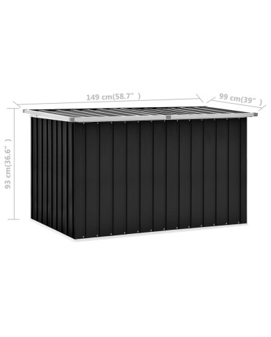 Boîte de rangement de jardin Anthracite 149x99x93 cm