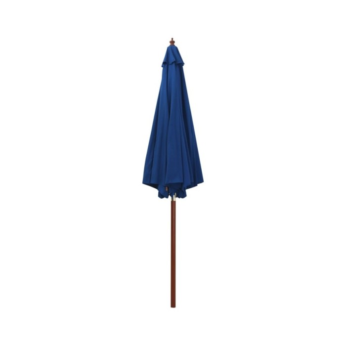 Parasol avec mât en bois 300x258 cm Bleu