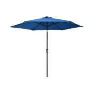 Parasol d'extérieur avec LED et mât en acier 300 cm Azuré