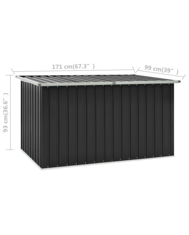 Boîte de rangement de jardin Anthracite 171x99x93 cm