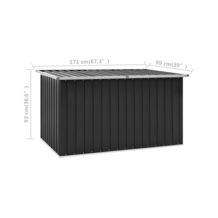 Boîte de rangement de jardin Anthracite 171x99x93 cm