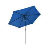Parasol d'extérieur avec LED et mât en acier 300 cm Azuré