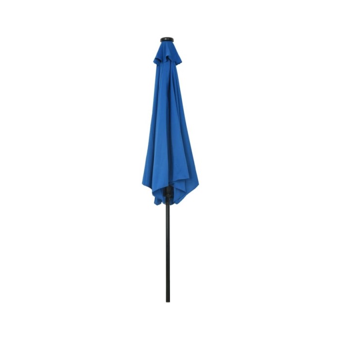 Parasol d'extérieur avec LED et mât en acier 300 cm Azuré