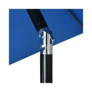 Parasol d'extérieur avec LED et mât en acier 300 cm Azuré