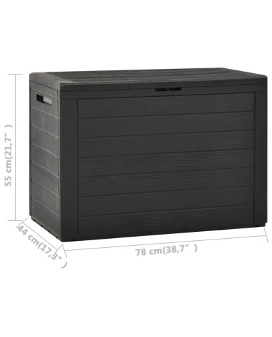 Boîte de rangement de jardin Anthracite78x44x55 cm