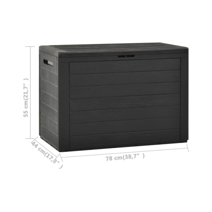 Boîte de rangement de jardin Anthracite78x44x55 cm