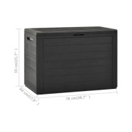 Boîte de rangement de jardin Anthracite78x44x55 cm