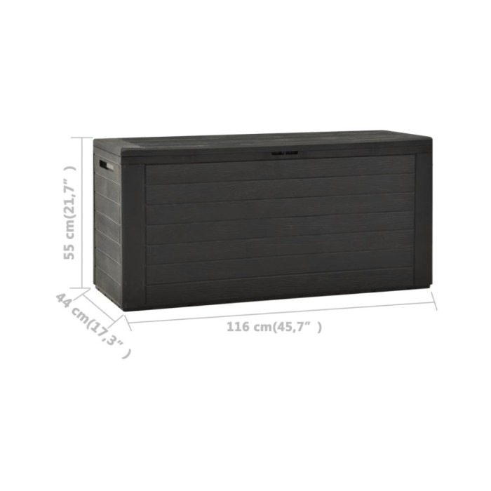 Boîte de rangement de jardin Anthracite 116x44x55 cm