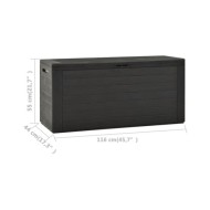 Boîte de rangement de jardin Anthracite 116x44x55 cm