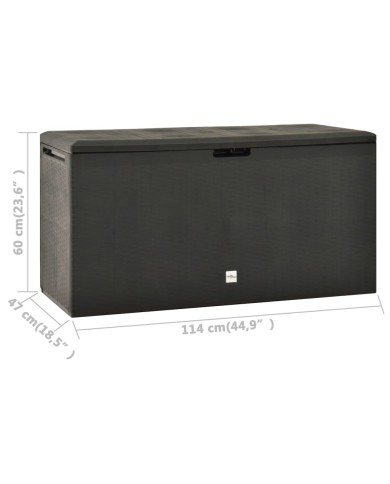 Boîte de rangement de jardin Anthracite 114x47x60 cm