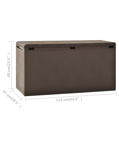 Boîte de rangement de jardin Marron 114x47x60 cm