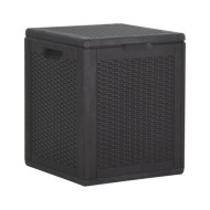 Boîte de rangement de jardin 90 L Noir PP Rotin