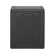 Boîte de rangement de jardin 90 L Noir PP Rotin