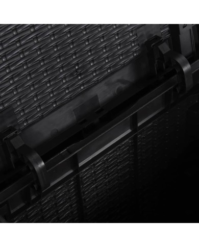 Boîte de rangement de jardin 90 L Noir PP Rotin