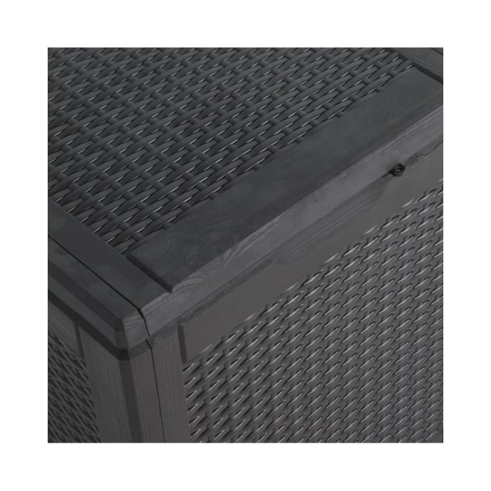 Boîte de rangement de jardin 90 L Noir PP Rotin