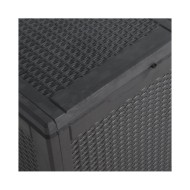 Boîte de rangement de jardin 90 L Noir PP Rotin