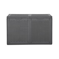 Boîte de rangement de jardin 180 L Noir PP Rotin