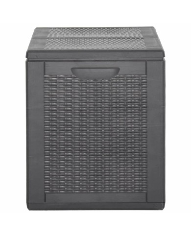 Boîte de rangement de jardin 180 L Noir PP Rotin