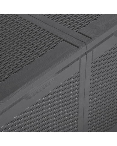 Boîte de rangement de jardin 180 L Noir PP Rotin